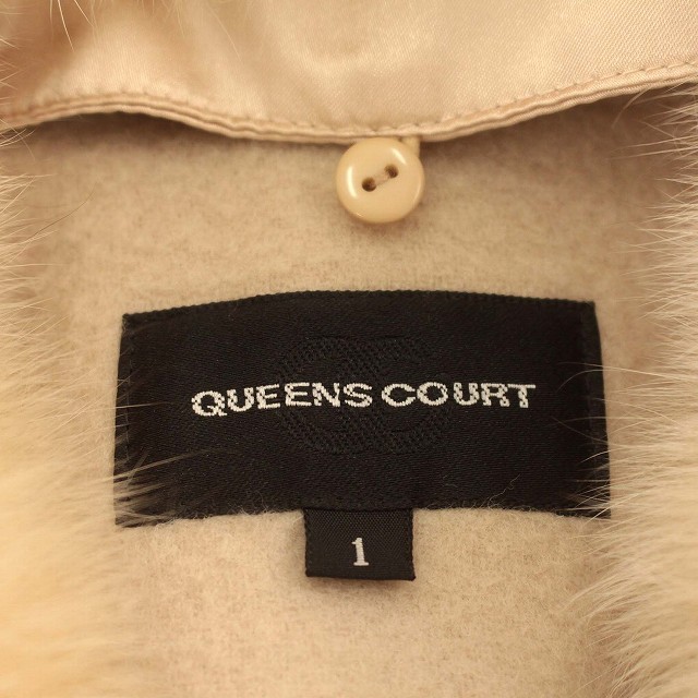  Queens Court QUEENS COURT coat fox fur wool .1 S beige /*G lady's 
