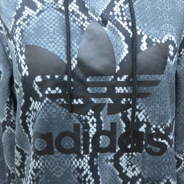 アディダスオリジナルス adidas originals フーディー ロゴ プルオーバー スウェット パーカー パイソン柄 OT LLサイズ_画像5