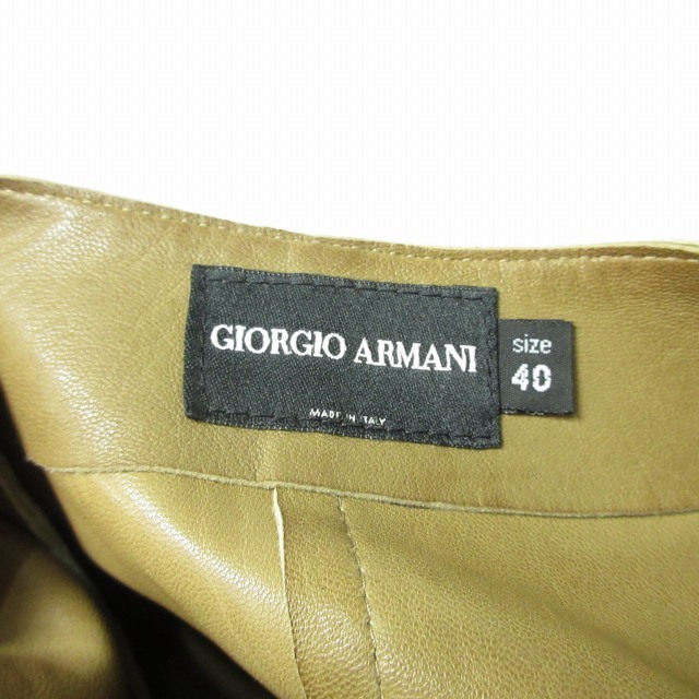 ジョルジオアルマーニ GIORGIO ARMANI ラムレザージャケット ブルゾン ライダース レース 茶 ブラウン 40 約Mサイズ IBO47の画像6