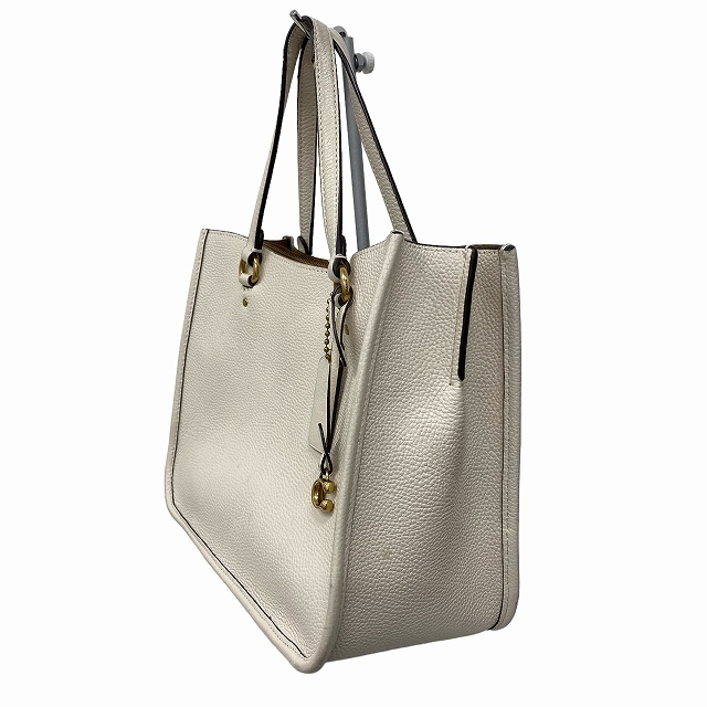  Coach COACH Thai la- Carry all 28 C3460 handbag shoulder 2way polish do pebble leather light beige lady's 