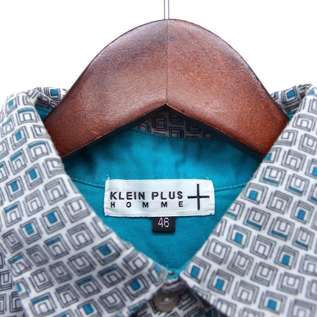  зажим ryus Michel Klein KLEIN PLUS рубашка-поло отложной воротник хлопок . геометрический рисунок короткий рукав 46 серый /NT26 мужской 
