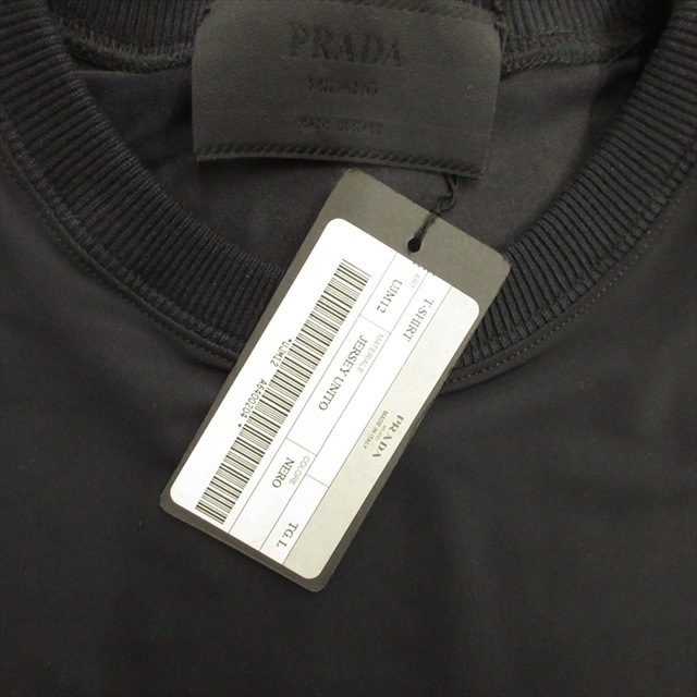 プラダ PRADA 90's ストレッチ Tシャツ カットソー 無地 オールド ビンテージ ヴィンテージ L 黒 ブラック メンズ_画像7