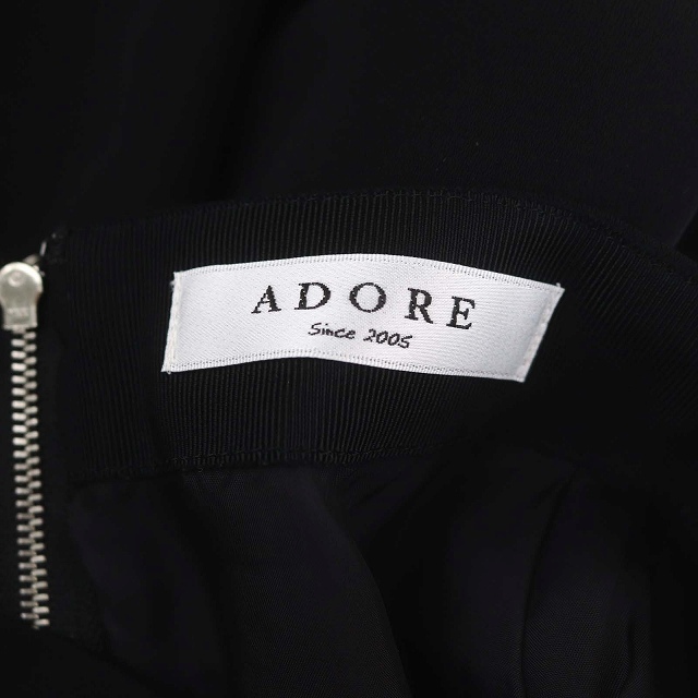 アドーア ADORE タックプリーツアシンメトリースカート タイトスカート ロング 38 黒 ブラック /ES ■OS レディース_画像3