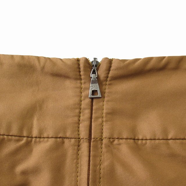 美品 プラダ PRADA ハーフ 台形 スカート バックジップ 薄手 21H228 2008年製 オールド アーカイブ サイズ40 茶 ブラウン レディース_画像3