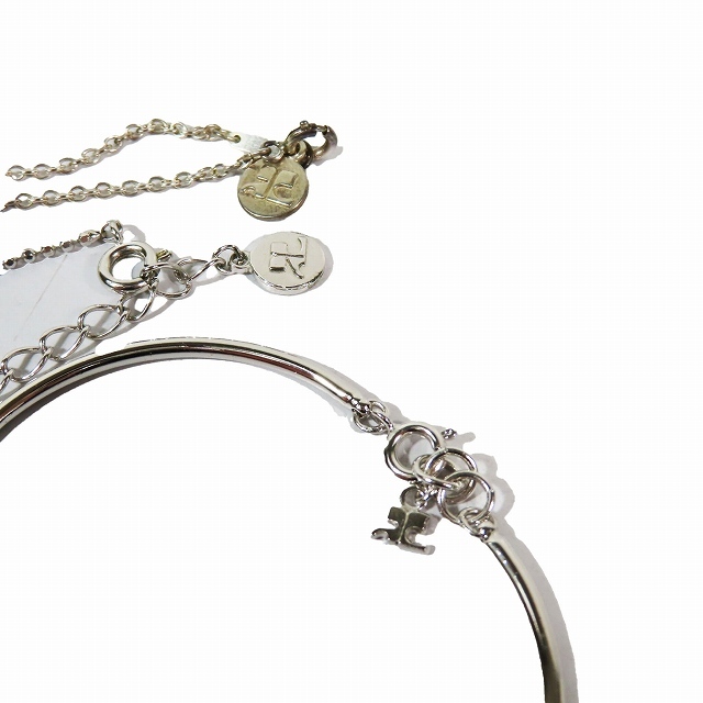  Courreges courreges accessory 7 point set set sale bracele necklace 4 point earrings 2 point silver Gold lady's YBA1