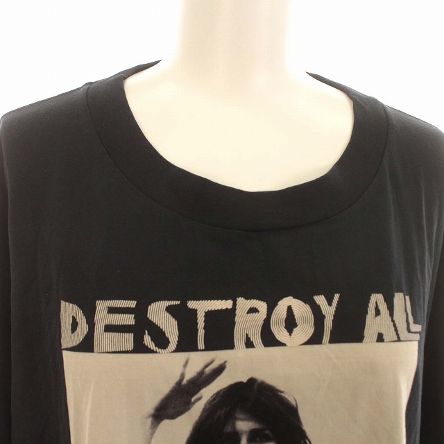 ヒステリックス Hysterics ロンT DESTROY ALL MONSTERS 長袖 Tシャツ カットソー F 黒 ブラック_画像4