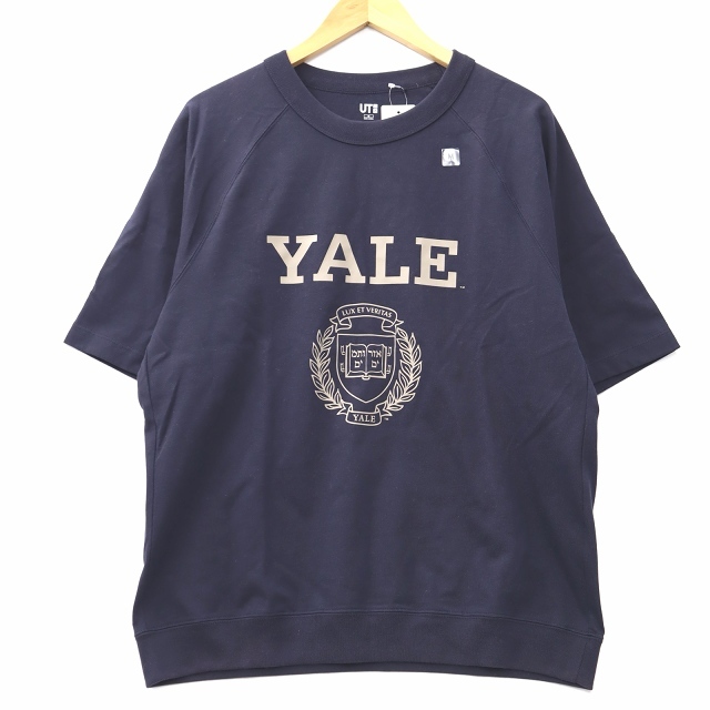 ユニクロ UNIQLO 241-456133 UNIVERSITY LOGO UT イエール グラフィックTシャツ イェール (半袖・オーバーサイズフィット) ネイビー_画像1