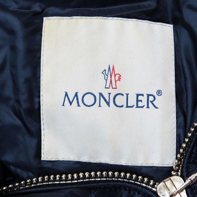 モンクレール MONCLER AUBRY ライトダウンコート ジップアップ ネイビー サイズ2 レディース ▲C1_画像4