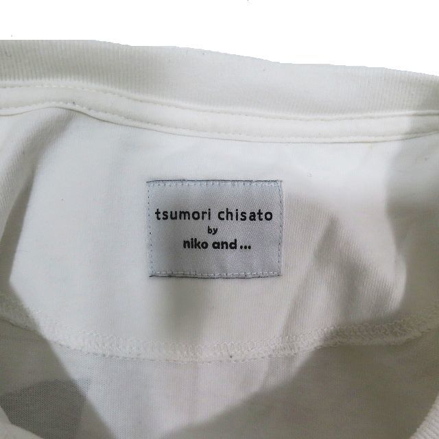  Tsumori Chisato TSUMORI CHISATO by niko and... сотрудничество kila кошка принт короткий рукав футболка cut and sewn вырез лодочкой белый белый M женский 