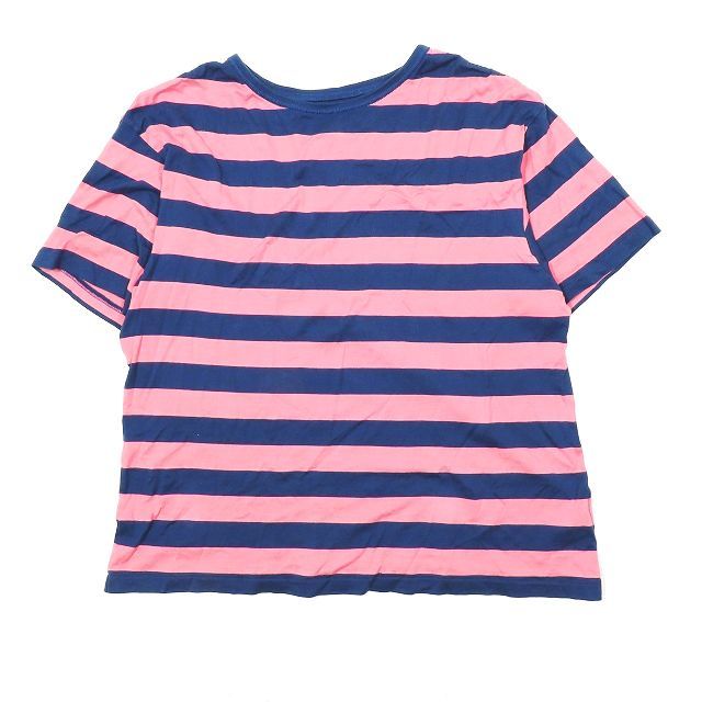 ビズビム VISVIM Tシャツ カットソー ボーダー クルーネック 半袖 ピンク ブルー 3 メンズ