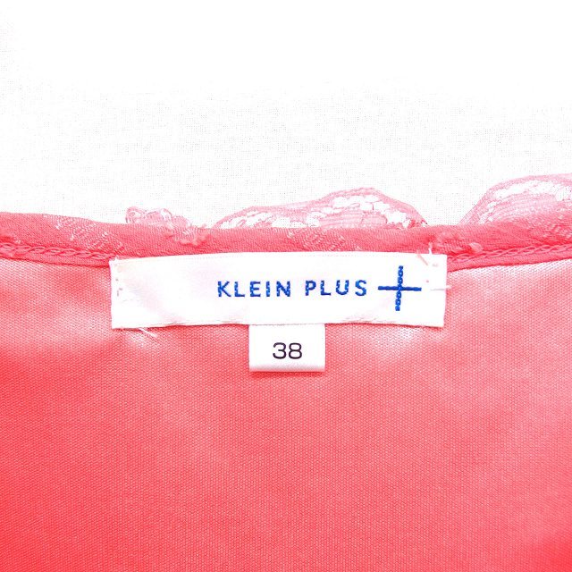 クランプリュス ミッシェルクラン KLEIN PLUS ドット シフォン ブラウス 半袖 フリルカラー 38 ピンク /FT17 レディース_画像3