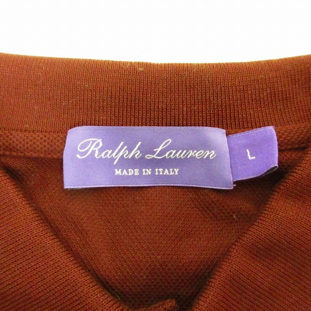 ラルフローレン パープルレーベル RALPH LAUREN PURPLE LABEL 美品 カスタム スリム フィット ピケ ポロシャツ 半袖 エンジ L_画像4