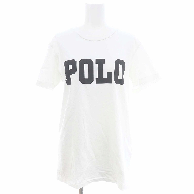 ポロ ラルフローレン POLO RALPH LAUREN ロゴプリントTシャツ カットソー 半袖 XS 白 黒 ホワイト ブラック /HK ■OS レディース_画像1