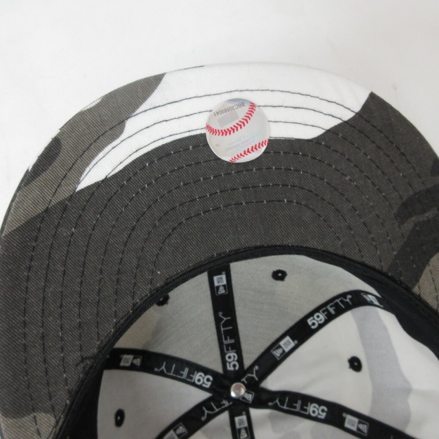 ニューエラ NEW ERA 59FIFTY ベースボールキャップ 帽子 カモフラ柄 ワッペン 刺繍 緑 白 黒 58.7cm Fサイズ 0210 IBO47 メンズ_画像5