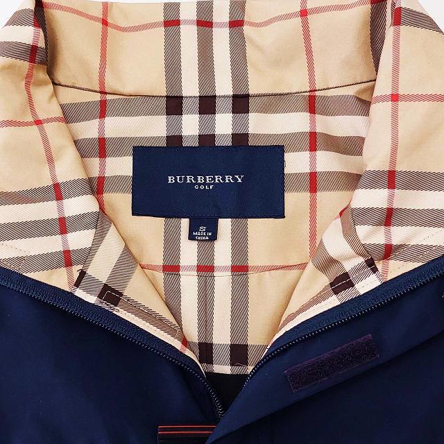 バーバリーゴルフ BURBERRY GOLF 2WAY ハーフジップ プルオーバージャケット ブルゾン ゴルフ ウエア ノバチェック ネイビー ブルー S 0119_画像4