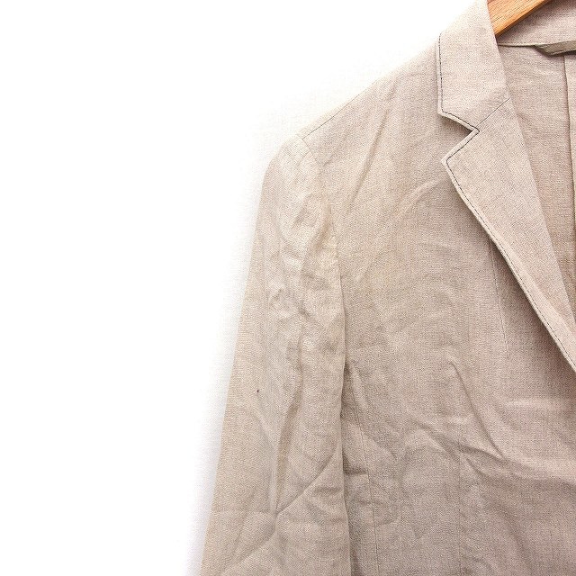 ke- tea ki width ta spool K.T KIYOKO TAKASE LINO tailored jacket 7 minute sleeve plain linen flax 9 beige /FT23 lady's 