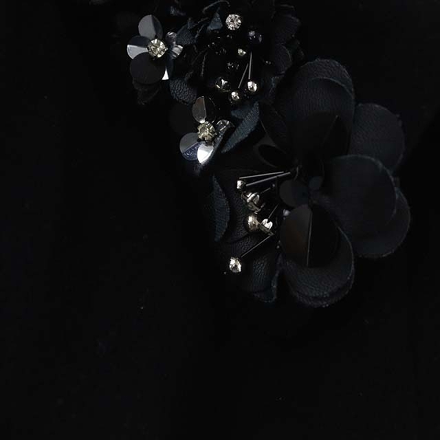 チェスティ Chesty 襟装飾 ステンカラーコート アウター ロング 1 黒 ブラック /HK ■OS レディース_画像7