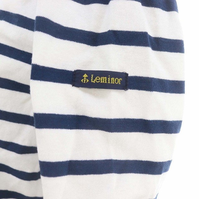  Le Minor Leminor back V border cut and sewn T-shirt 7 minute sleeve 1 navy blue white navy white /HS #OS lady's 