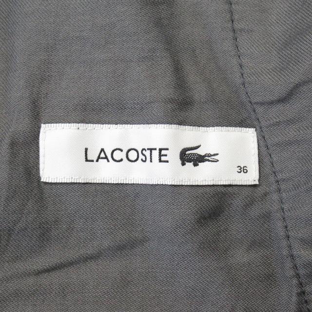 ラコステ LACOSTE ポンチ素材 スラックス パンツ ストレッチ ロゴ ワンポイント HF086EL サイズ36 M グレー レディース_画像4