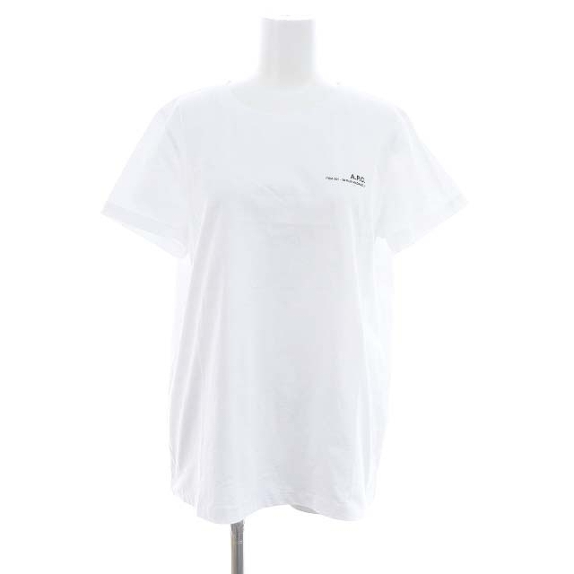  A.P.C. A.P.C. Logo T-shirt cut and sewn short sleeves L white white black black /DO #OS lady's 