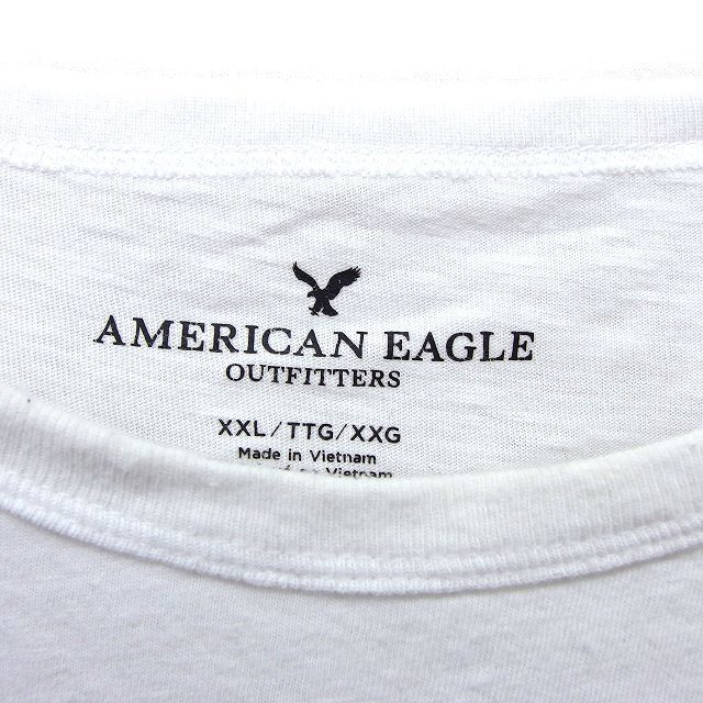 アメリカンイーグル アウトフィッターズ AMERICAN EAGLE OUTFITTERS カットソー Tシャツ コットン 綿 透け感 ロゴ 大きいサイズ 半袖_画像3