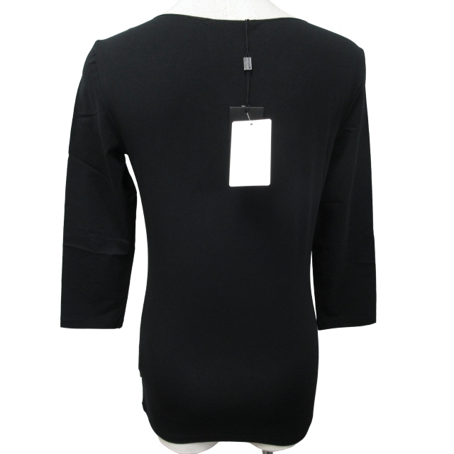 未使用品 ヒューゴボス HUGO BOSS Tシャツ カットソー ストレッチ有 七分袖 黒 ブラック XSサイズ 0215 レディース_画像3