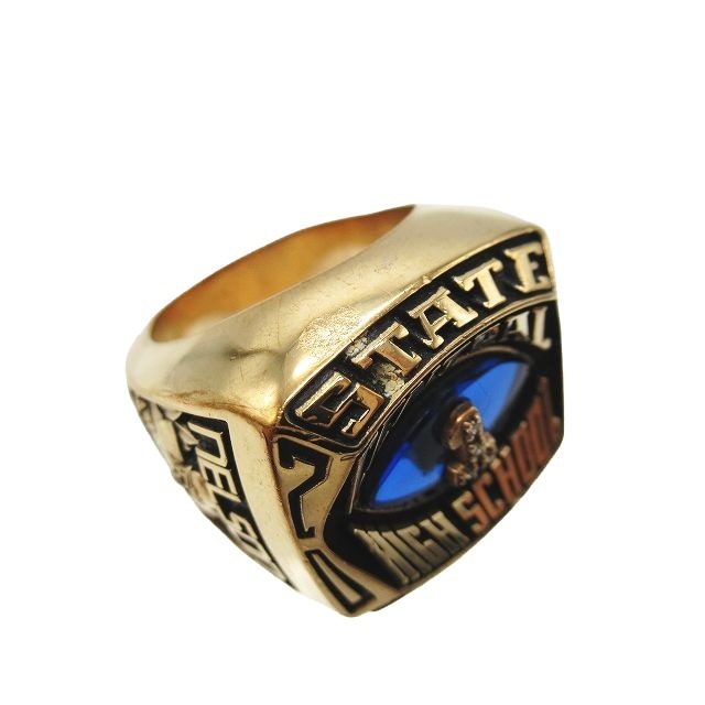 CENTRAL HIGH SCHOOL Class Ring カレッジリング クラスリング 指輪 ラインストーン装飾 青 ストーン付き アクセサリー ゴールド /◎ME2の画像8