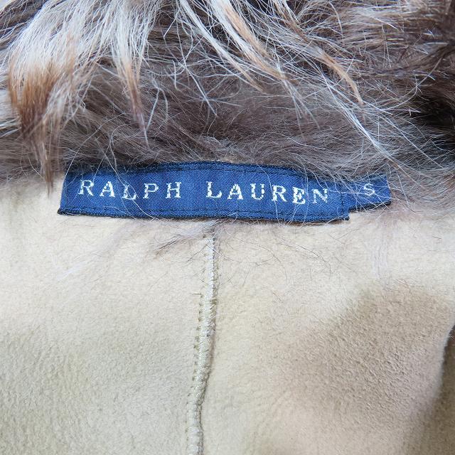  Ralph Lauren RALPH LAUREN Ram mouton fur the best outer tea color Brown size S lady's ^C1