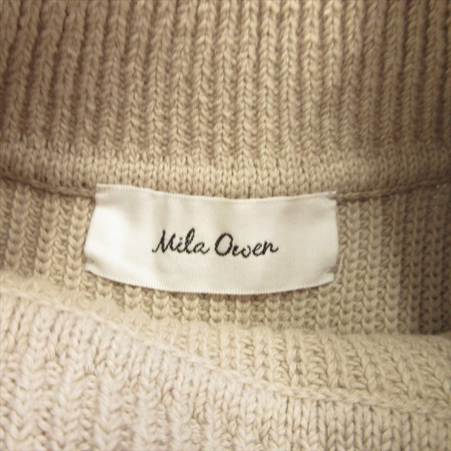 美品 ミラオーウェン Mila Owen リネンブレンド畦編みニットベスト セーター ノースリーブ オーバーサイズ 0 ベージュ レディース♪１_画像4