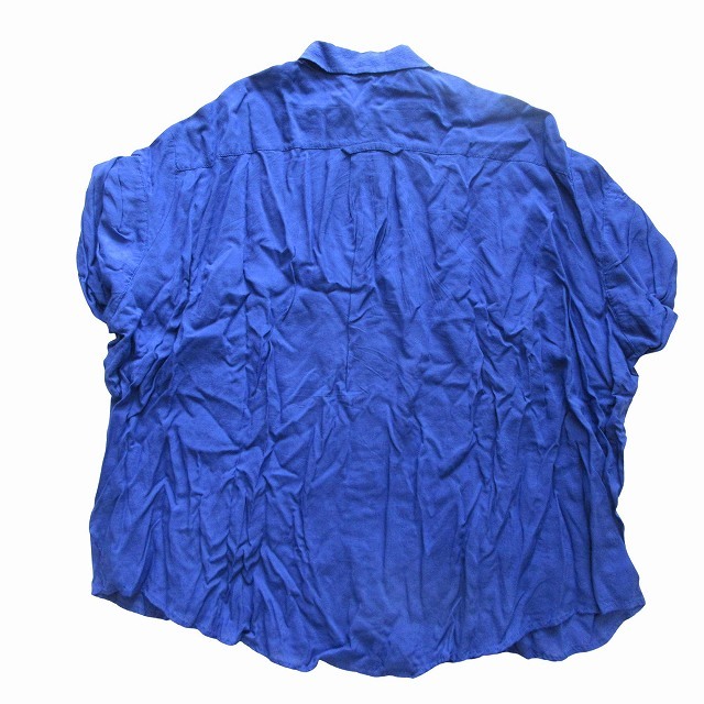  Journal Standard re surge .journal standard L\'essage sleeve roll up shirt blouse cut and sewn button blue blue lady's 