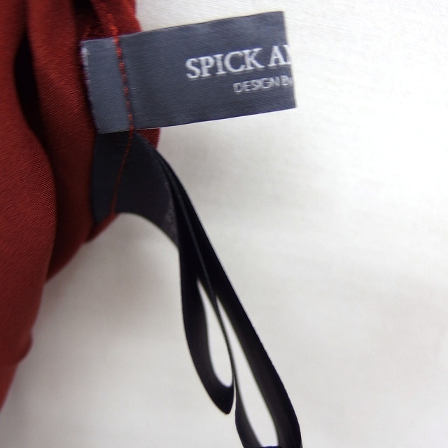 スピック&スパン Spick&Span シルクブレンド ノースリーブ シャツ ブラウス ボートネック 無地 ブラウン 茶 /FT6 レディース_画像3