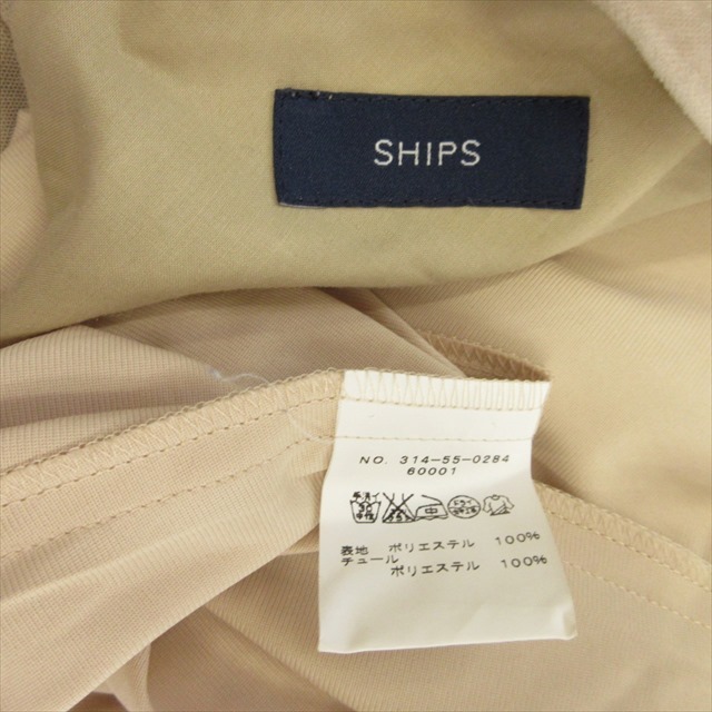  Ships SHIPS velour tops ×chu-ru One-piece setup dress cut and sewn beige lady's!1