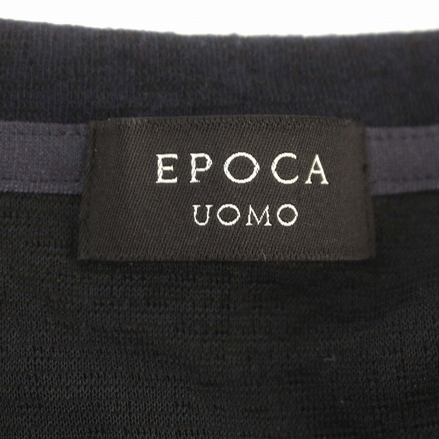 エポカ ウォモ EPOCA UOMO ロンT Vネック ストレッチ 長袖 カットソー 48 M ネイビー 紺 /☆G メンズ_画像3