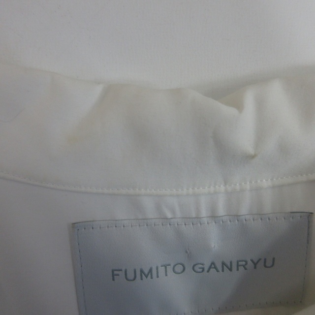 ガンリュウ GANRYU FUMITO 20SS WATTEAU PLEATS HAWAIIAN SHIRT オープンカラーシャツ カジュアルシャツ バックプリーツ 半袖 白 M_画像7