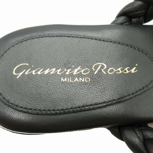 美品 ジャンヴィトロッシ Gianvito Rossi Tropea 05 NAPPA トロペーア トングサンダル 編み込み ナッパレザー ビーチサンダル フラット_画像9