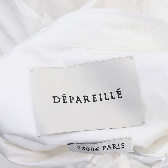 デパリエ DEPAREILLE スタンドカラーコットンシャツワンピース ロング 長袖 38 白 ホワイト /DF ■OS レディース_画像3