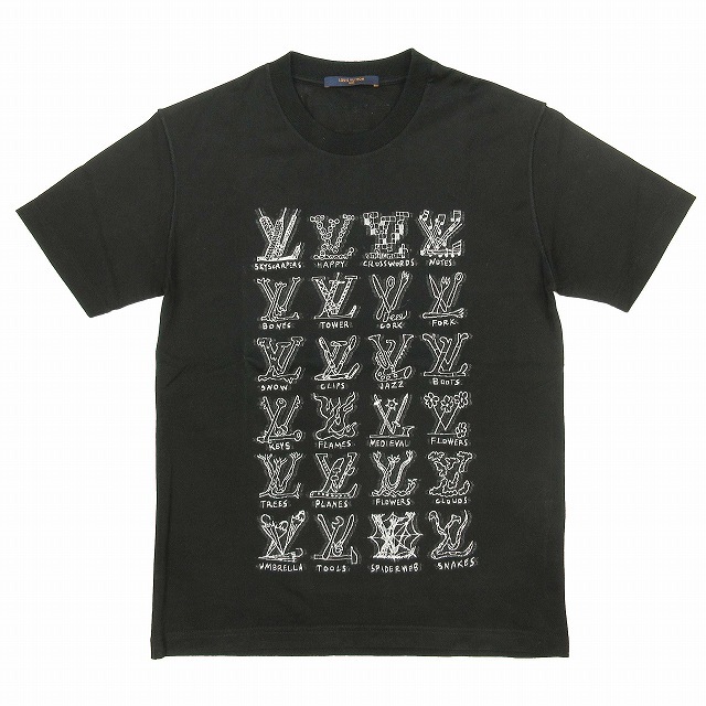 極美品 21SS ルイヴィトン LOUIS VUITTON ヴァージルアブロー カートゥーン LV ロゴ Tシャツ カットソー 半袖 クルーネック M_画像1