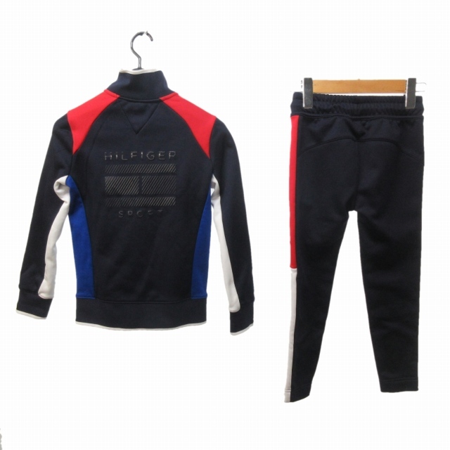  Tommy Hilfiger TOMMY HILFIGER setup jersey Easy pants jersey rubber print navy blue navy 6-7 approximately 120cm