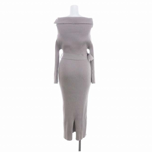  Proportion Body Dressing rom and rear (before and after) 2Way sailor color knitted One-piece long long sleeve belt attaching S lavender gray lady's 