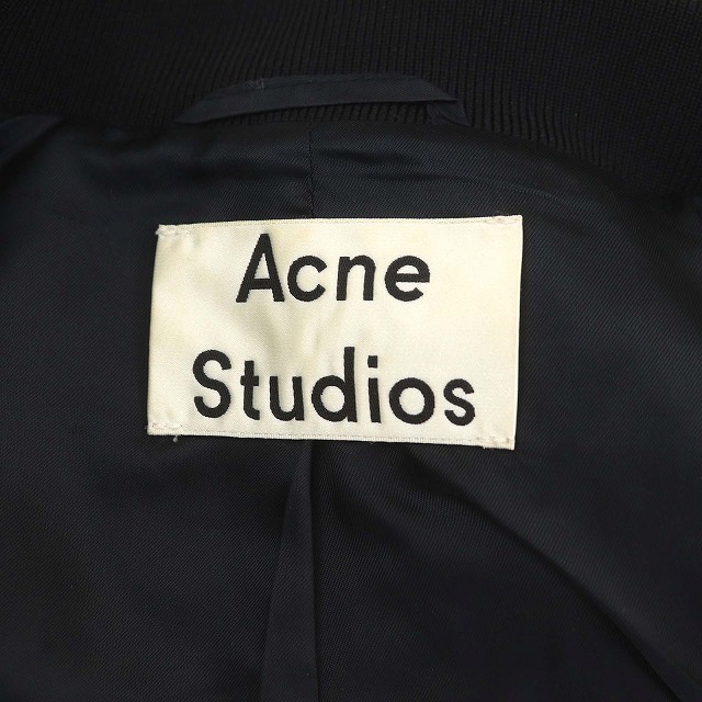 アクネ ストゥディオズ Acne Studios モヘアアルパカ混ボアブルゾン ジャケット ジップアップ 総裏地 ウール混 32 グレー 黒 ブラック /DO_画像3