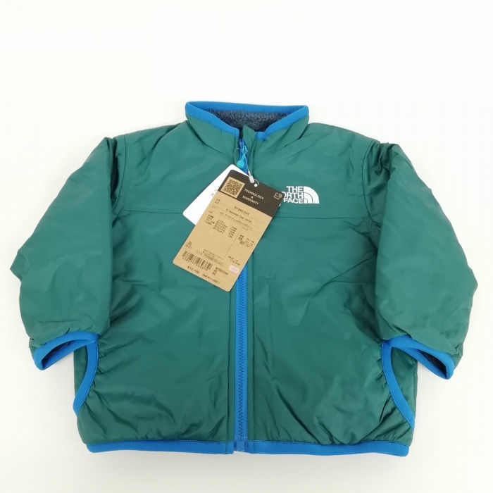 未使用品 ザノースフェイス THE NORTH FACE NYB82344 Baby Reversible Cozy Jackett ベビー リバーシブル コージー ジャケット 80 グリーン_画像1