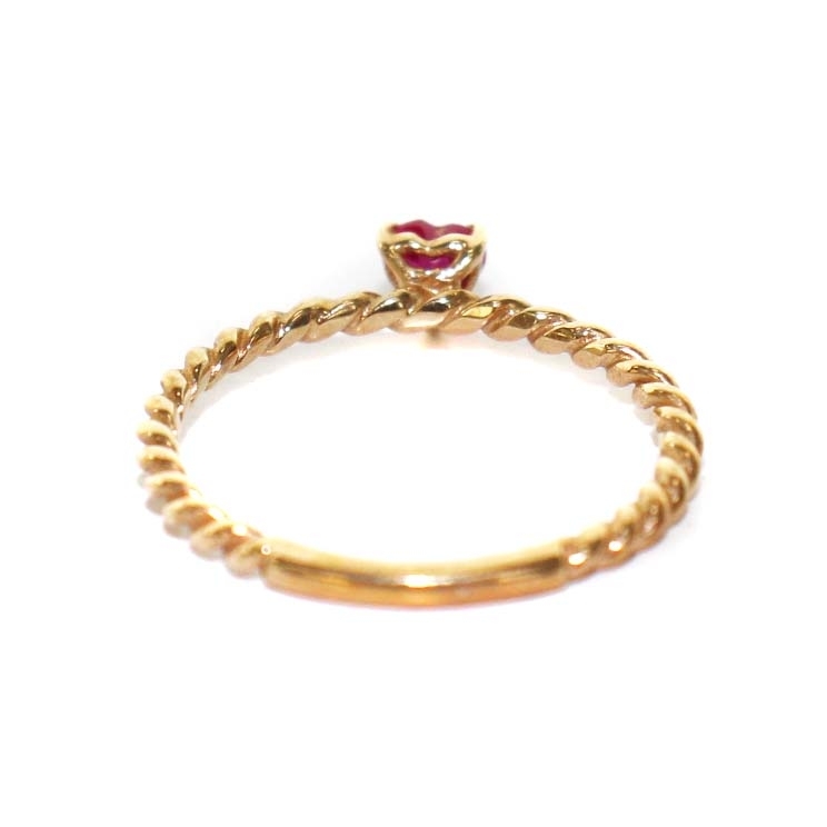  Nojess NOJESS K10 Heart ring pin key ring ruby 3 number yellow gold pink /YT lady's 