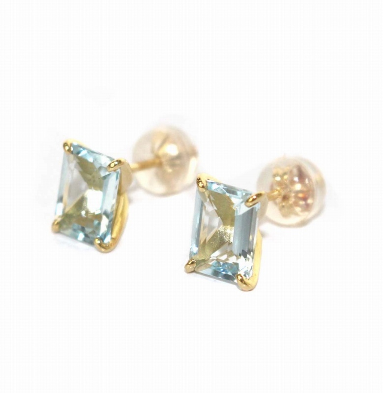 【楽ギフ_のし宛書】 ライトブルー 1.00ct ピアス K18 キャンディーアクアマリン privete salon LK イエローゴールド レディース /KH アクアマリン