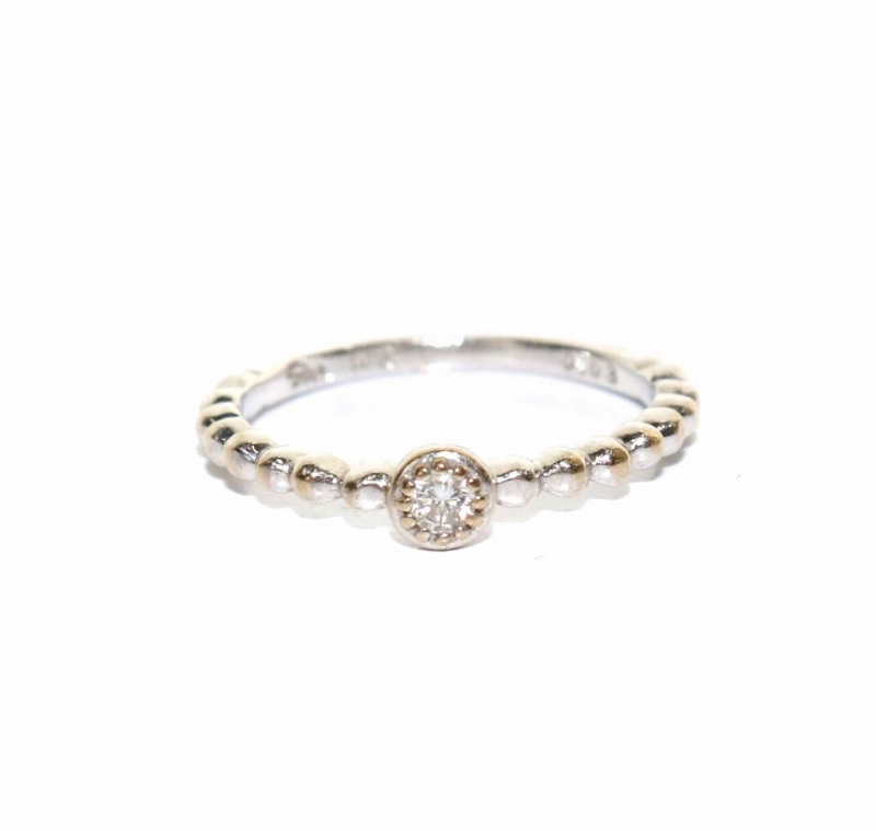 全ての 一粒ダイヤ ピンキーリング ダイヤ 0.03ct K18WG JEWELRY STAR スタージュエリー リング アクセサリー ホワイトゴールド 2号 指輪 指輪