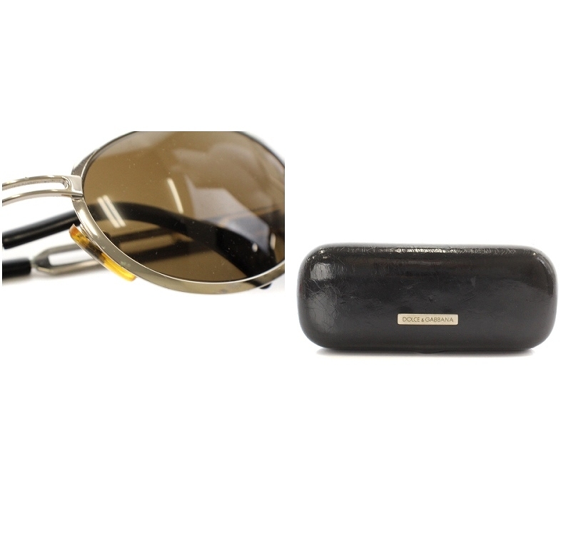  Dolce & Gabbana Dolce&Gabbana DOLCE&GABBANA sunglasses metal frame 58*20 135 silver color tea Brown DG101S 753