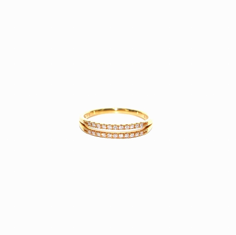 印象のデザイン リング 指輪 RING DIAMOND スタージュエリー K18 レディース イエローゴールド 6号 マイクロセッティング 0.05ct ダイヤモンド 指輪