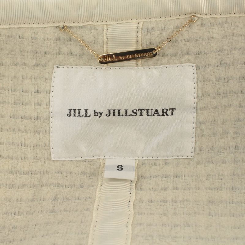 ジルバイジルスチュアート JILL by JILLSTUART 2019年製 ライトカバーフードコート ロング ウール 千鳥格子 S 黒 白 125-9251001の画像5