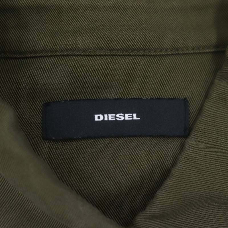 ディーゼル DIESEL シャツ ボタンダウン 長袖 切替 S カーキ /MF ■OS レディース_画像3