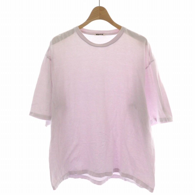 オーラリー AURALEE SEAMLESS CREW NECK HALF SLEEVED TEE ハーフスリーブTシャツ カットソー クルーネック 半袖 5 L 薄紫_画像1