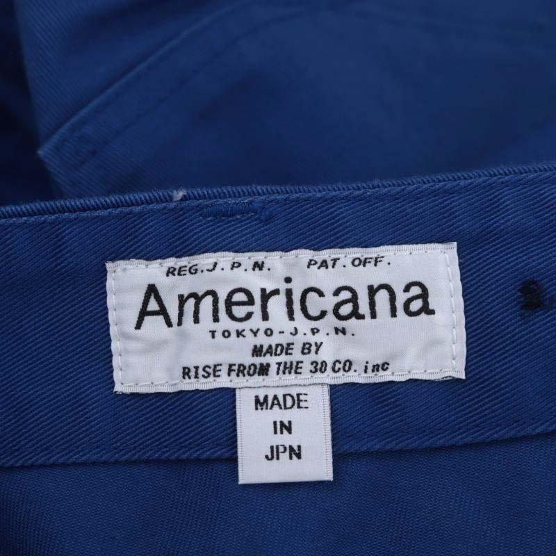 アメリカーナ AMERICANA ベイカーチノパンツ ボダンフライ コットン S 青 ブルー /YQ ■OS レディースの画像3